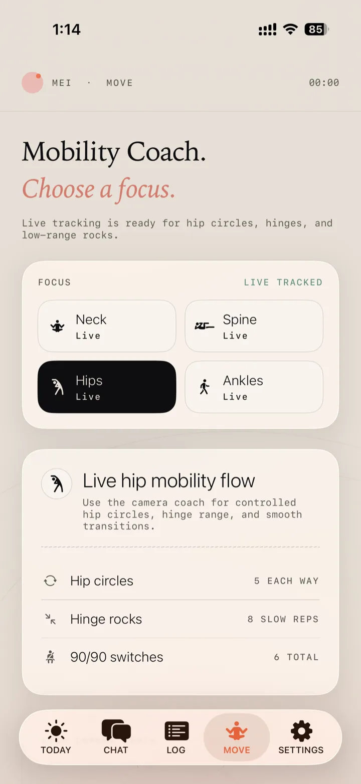 Mei — Mobility screen